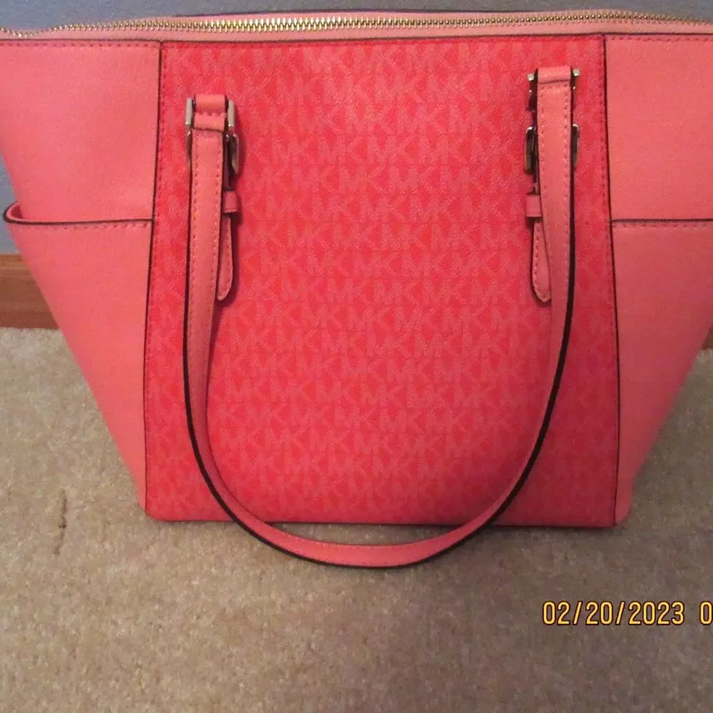 Michael Kors Marilyn Medium Saffiano Leather Tote Bag - Sorbet